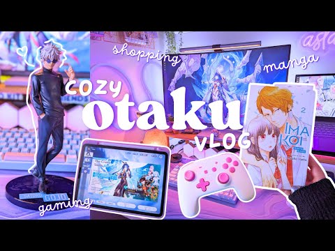 cozy week with me✨ manga haul, genshin + honkai, figure unboxing, tokyo treat 💜🎮 gaming setup update