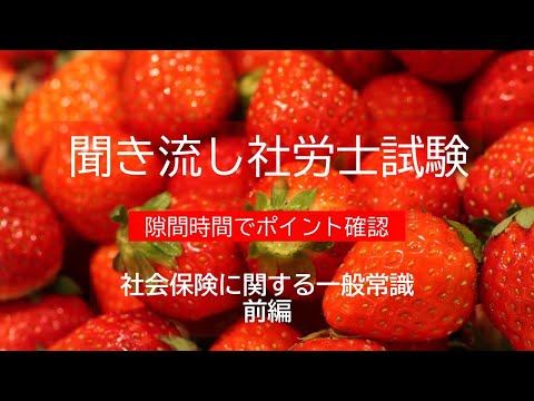 【社労士試験】聞き流し社会保険に関する一般常識　前編