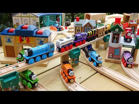 Talking Thomas Wooden Railway☆Brio Town and Roundhouse Course