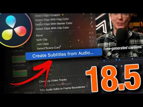 Create Subtitles Automatically in the NEW Davinci Resolve 18.5 Studio!