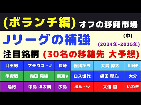 ⑪ 【Jリーグ補強：ボランチ編】今オフの注目銘柄(30名)を挙げてみた。(中)