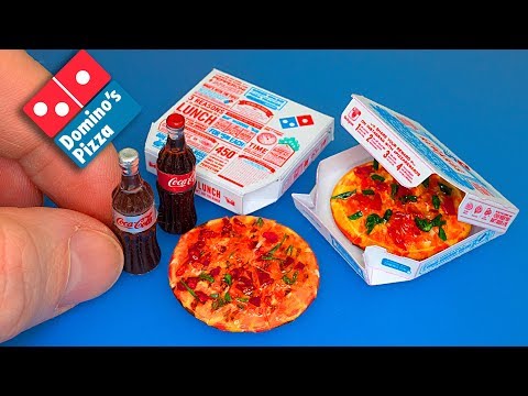 Domino's Pizza How to make a mini Pizza with box DIY - Tutorial