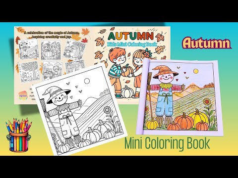 Autumn Coloring Fun for Kids | Scarecrow, Pumpkins in the Field |Cute coloring Page