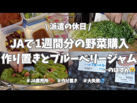 【派遣の休日】週末のお楽しみ♪JA直売所いってきたよー！1週間分のお野菜をまとめ買いして一気に下ごしらえ🥘。ブルーベリージャムも作ったんだけど…