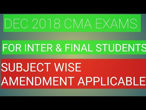 Clarification for December 2018 examination subject wise