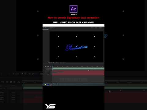 Signature text animation-using after effect in #kannada #aftereffects #introyoutube #tutorial #intro