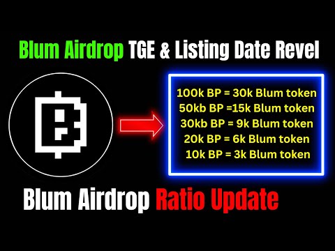 Blum Airdrop TGE & Listing Date Revel | Blum Airdrop Ratio Update | Blum Airdrop Withdraw |