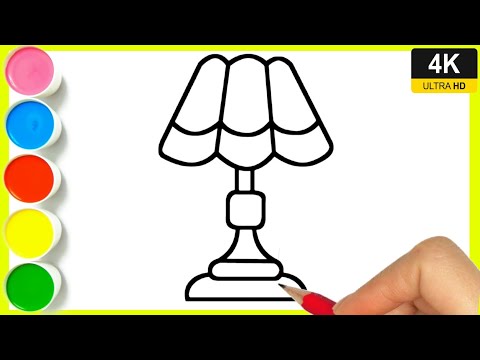 how to draw table lamp with colour || table lamp Drawing || table lamp Drawing easy for beginner. |