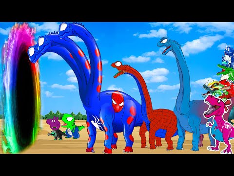 SPIDER Spinosaurus EVOLUTION of GODZILLA DINOSAU, Jurassic King Monster? Diplodocus and Brontosaurus