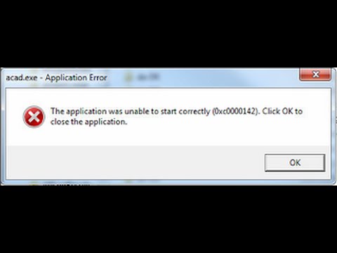 The application was unable to start correctly (0xc000142)