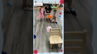 Racing Balloons  #excelledmontessori #earlychildhoodeducation #preschoolfun