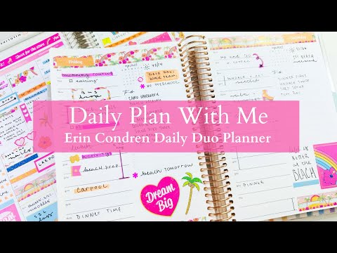 Daily PLAN WITH ME | Erin Condren Daily Planner | Productive Friday + Fun Beach Weekend