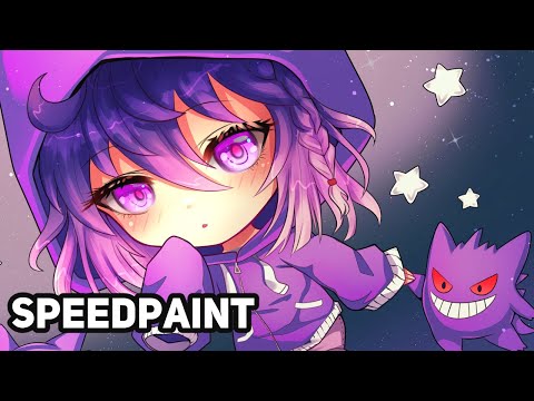 Gengar Chibi Girl SPEEDPAINT [ Clip Studio Paint ]