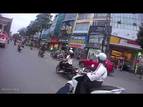 Vietnam交通状況 in Hanoi 【交通Level 2】20241205 帰り ※ヘッドカメラ