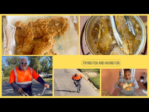 FRYING FISH AND HAVING FUN #fypyoutube #fish #friedfish #frying #foodie #familyfun #bikeride