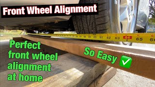 DIY front wheel alignment at home. 100% perfect (so easy)