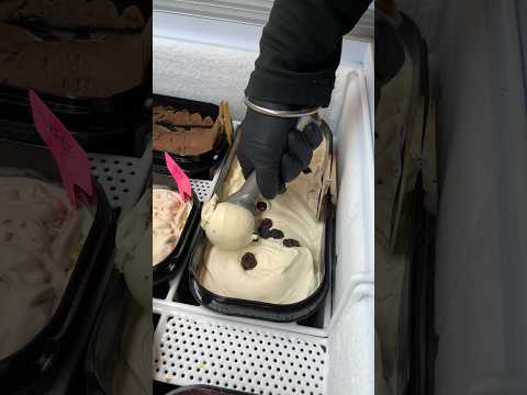 Rum and Raisin Ice Cream #scooping  #dessertlovers #gelato #uk #eton #shortvideo #tasty #youtube