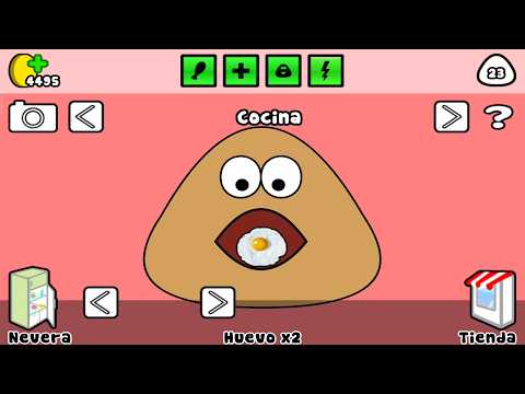 POU - Juego de Pou con pantalla completa. Pou se come un huevo frito, su comida favorita. #7