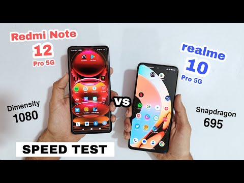 Redmi Note 12 pro 5g vs realme 10 pro 5g Speed Test & Comparison Dimensity 1080 vs Snapdragon 695 🔥