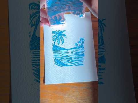 Making ocean stamps 🌊  #printmaking #art #artlife