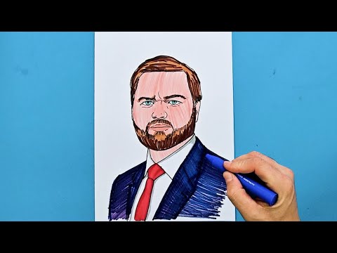 How to draw JD Vance (US Vice President Elect)