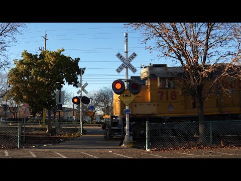 UP 718 Florin Flyer Local | Zinfandel Station East Pedestrian Crossing, Rancho Cordova CA