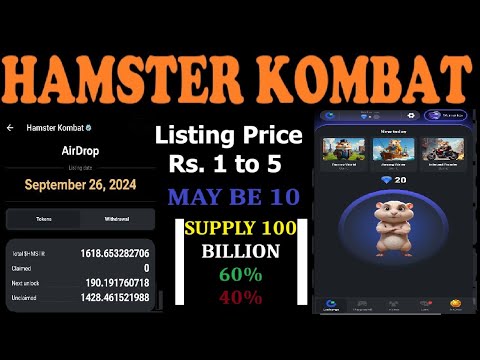 Listing Price || Hamester Kombat New Updates || Kisko Kitna Milega ||