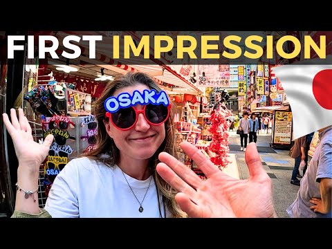 We Can’t Believe Japan Looks Like This! Our First Day Exploring Osaka 🇯🇵