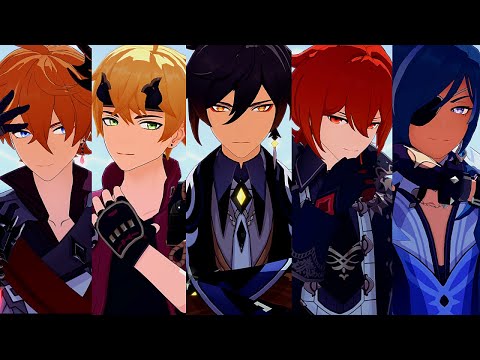 【原神MMD/Genshin Impact MMD】一騎当千【ガイア・ディルック・鍾離・タルタリヤ・トーマ】