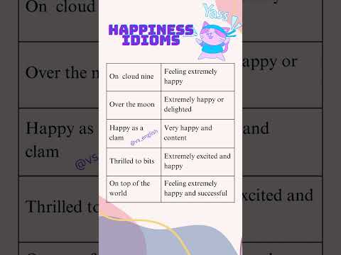 Important Idioms with Happiness || ADVANCED ENGLISH #idiomsandphrases #IDIOMS #shorts VS ENGLISH