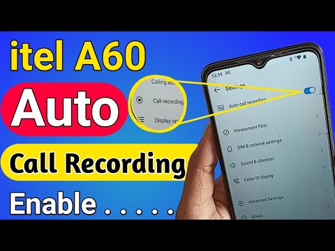 itel A60 Auto call record Enable // Call Settings