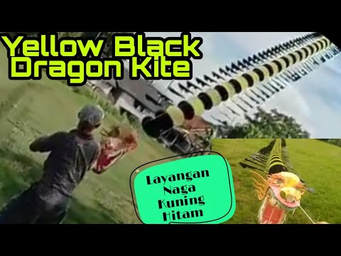 Yellow Black Dragon Kite | Layangan Naga Kuning Hitam