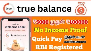 True Balance Loan Apply with and Without Income proof full details in Tamil | No Payslip