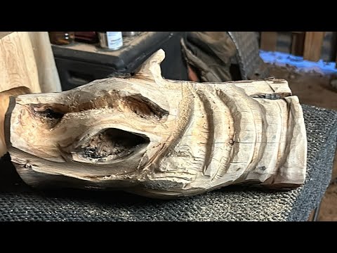 horn worm Juniper wood carving