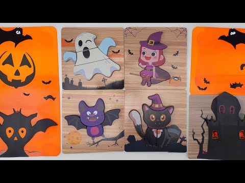 Reasoning and Motor Skills Activity for Kids! Fun Halloween Wooden Puzzle for Kids! 🎃👻