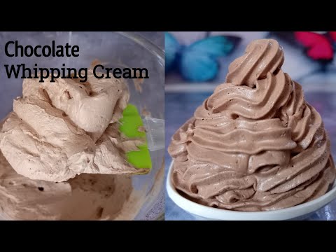 Chocolate whipping cream frosting with cocoa powder || how to make  chocolate frosting