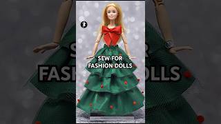 Sewing pattern. Christmas Dress for Fashion Dolls. #Barbie #fashiondoll #dollclothes #barbiestyle