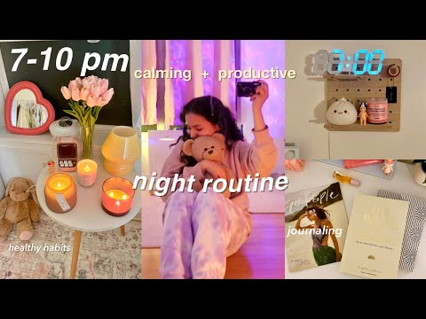 RELAXING NIGHT ROUTINE ♡ self care, healthy habits, journaling