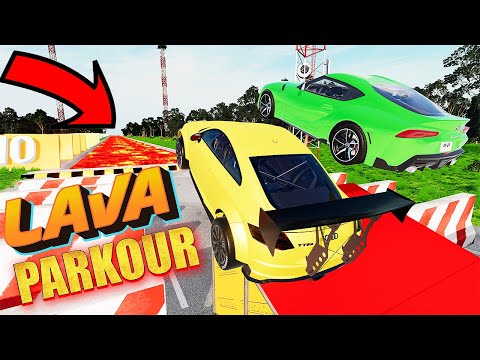 Super Cars VS LAVA Parkour Jump Challenge #2  BeamNG Drive