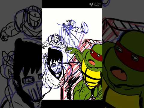 Otakuverse vs #tmnt #digitalart #sketch #speedart #speeddraw #ninjaturtles #crossover #caseyjones