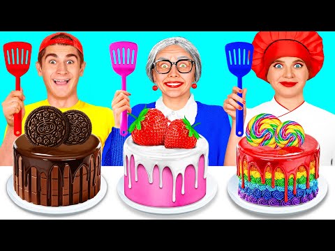 Yo vs Abuela Desafío de Decoración de Pasteles | Situaciones Divertidas por BaRaDa Challenge