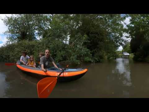 Canoeing on the lode in Cambridge (360° VR England)