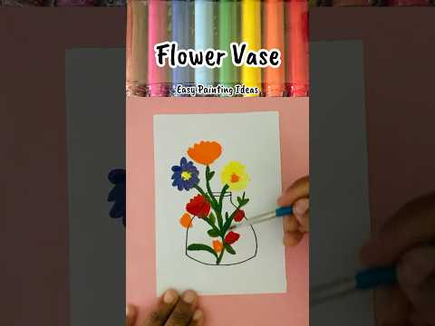 Acrylic Painting Ideas || How to Paint Flower vase || Simple abstract Painting Ideas for Beginners