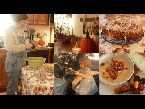 Cozy Fall Days At Home | Cook With Me Fall Supper and Dessert, DIY Cafe Curtains, Farmhouse Windows