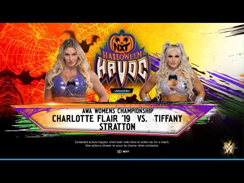 WWE 2K24 AWA Halloween Havoc: Charlotte flair vs Tiffany stratton