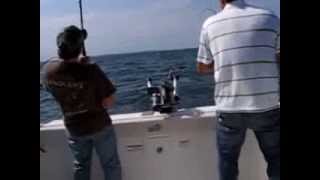 Lake Ontario fishing charters. Anglers catch'em two at a time!