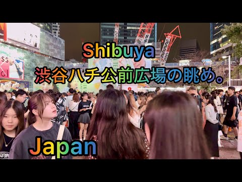 [4K 60 fps HDR] 渋谷ハチ公前広場の夜景。東京、日本。 Shibuya Walking tour. Tokyo , Japan.