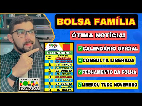 BOLSA FAMÍLIA NOVEMBRO: CALENDÁRIO OFICIAL, FECHAMENTO DA FOLHA DE PAGAMENTOS E CONSULTA LIBERADA!