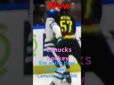 NHL Vancouver Canucks huge hit Tyler Myers eye of the tiger #canucks #canucksarmy #80s #hockeyhits