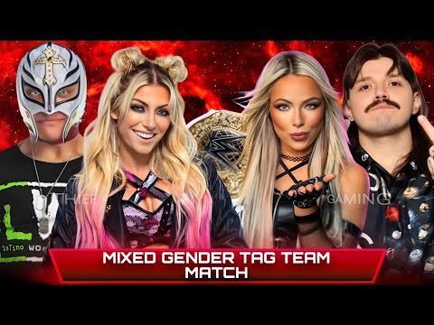 WWE 2K24 • Mixed Gender Tag Team Match - Rey Mysterio Alexa Bliss VS Dominik Mysterio Liv Morgan|WWE